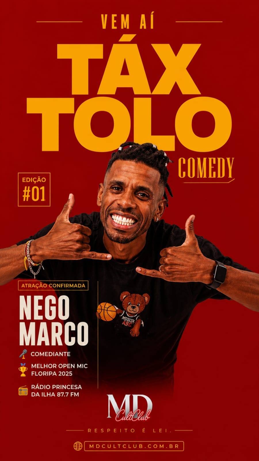 Táx Tolo Comedy — Nego Marco · Atração confirmada