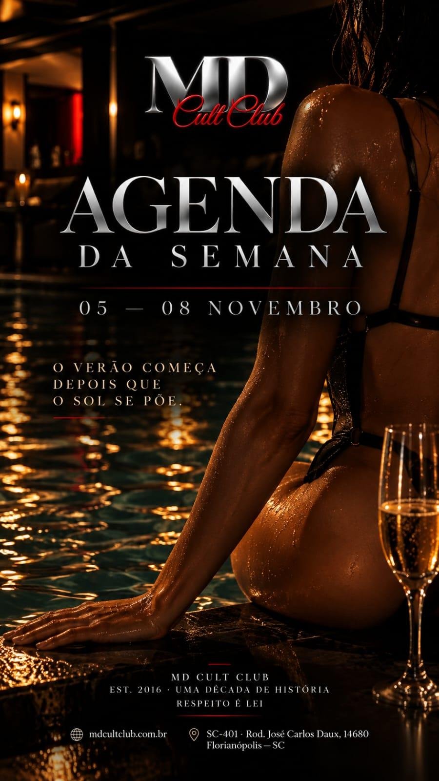 Agenda da semana de 05 a 08/11 na MD Cult Club